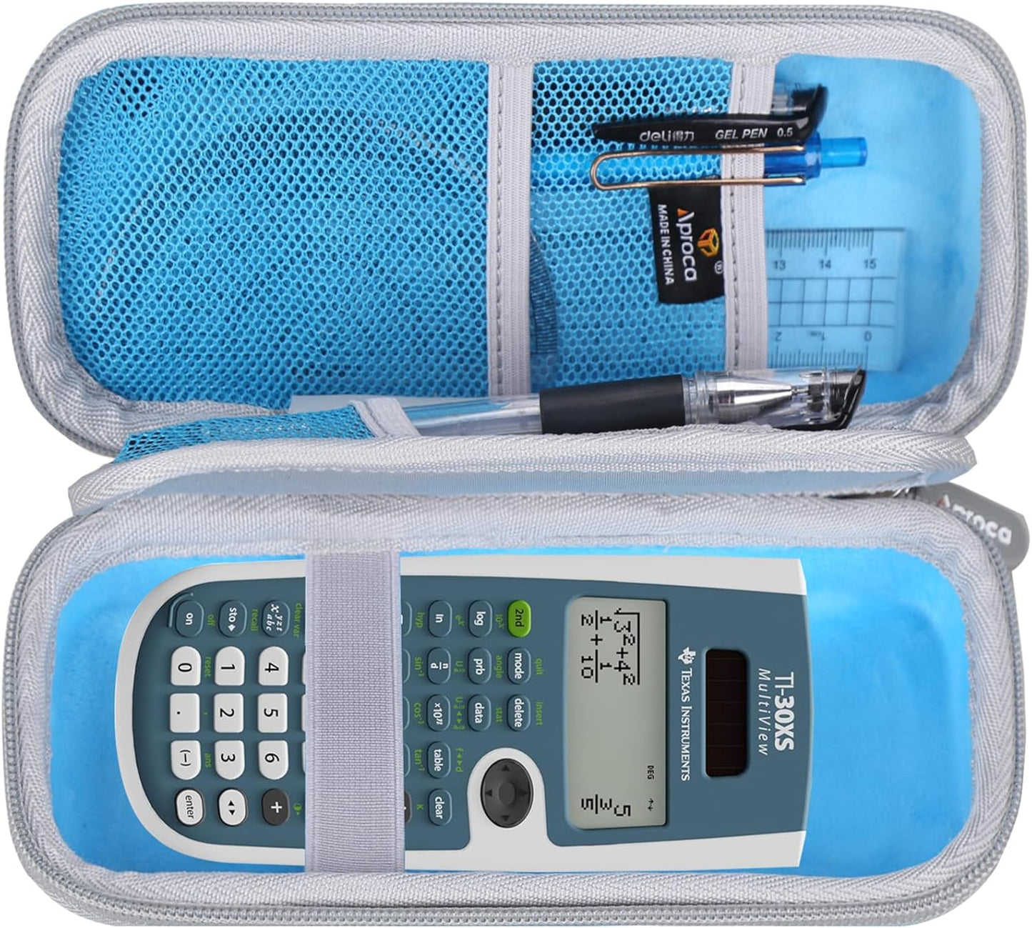 Aproca Blue Hard Storage Case, for Texas Instruments TI-30XS MultiView Scientific Calculator and Accessories (Case Only)