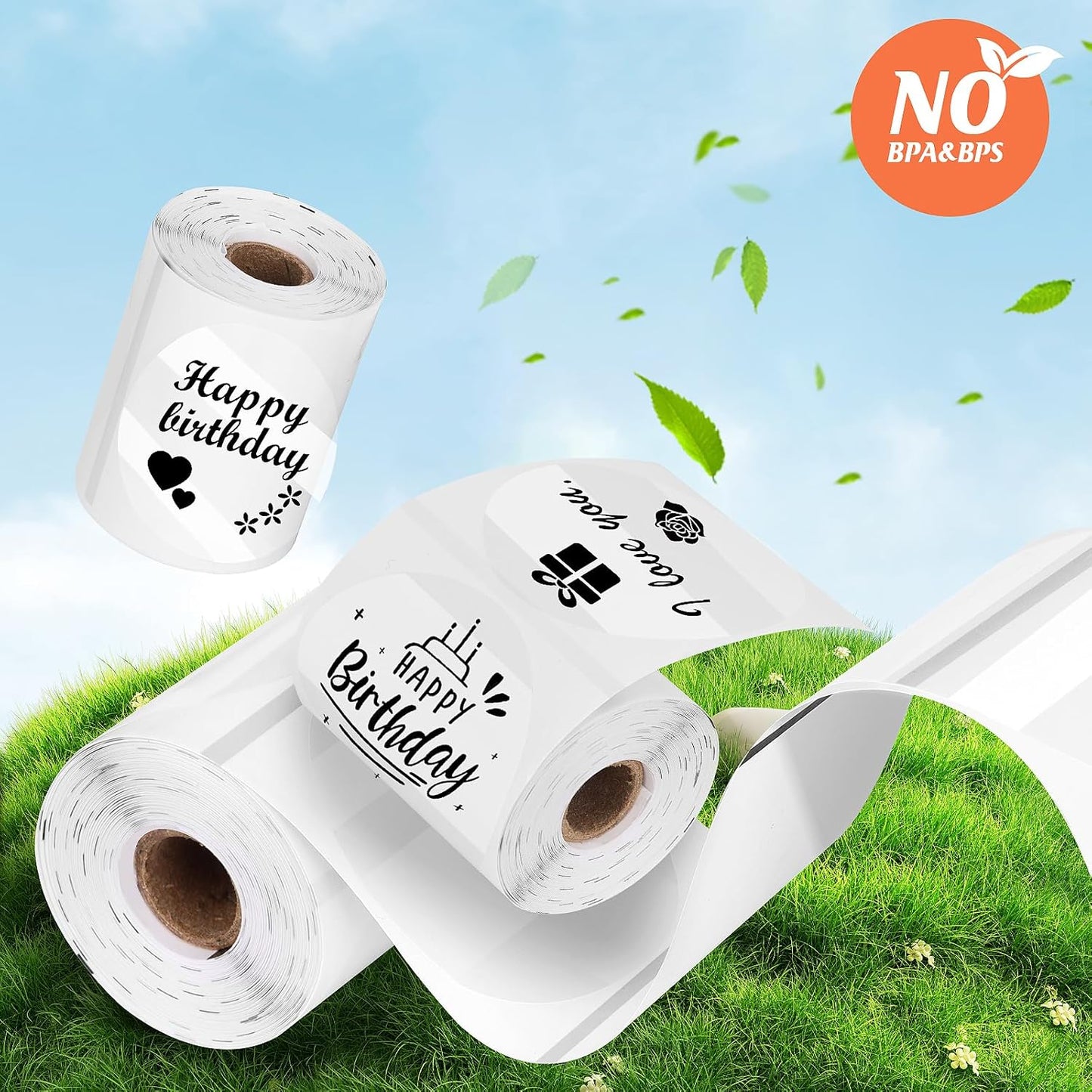 HuiJuKeJi 3 Rolls Transparent Round Thermal Labels, 2 Inch Circle Adhesive Direct Sticker Paper for Phomemo M220/M221/M100/M110/241BT, Multipurpose Clear Custom Sticker Label-140pcs/Roll