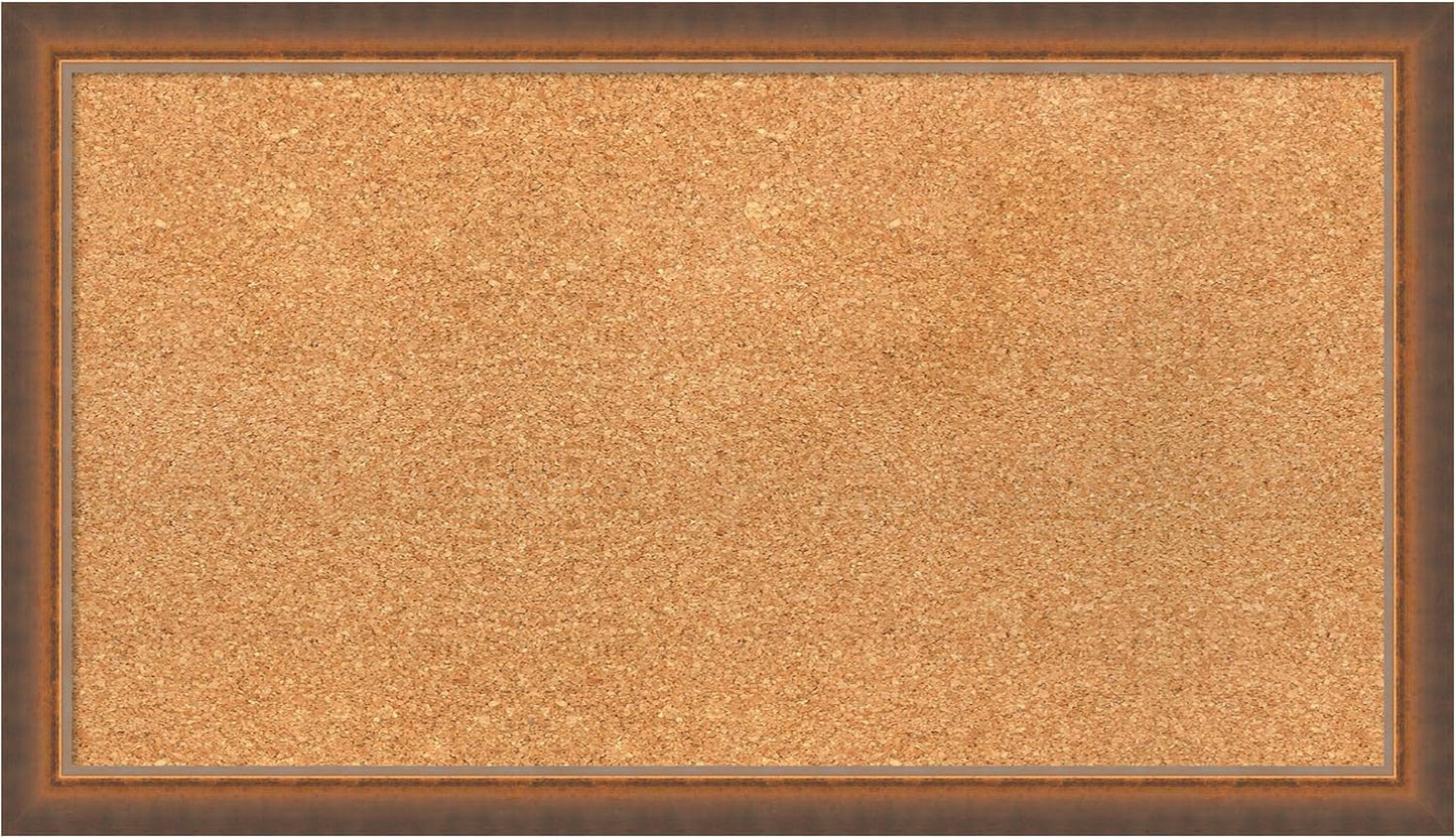 Amanti Art Natural Cork Board for Wall, 16x28 Vision Board with Bronze Frame, Medium Corkboard Office Decor for Home Organization, Modern Corkboard Pinboard to Display Items for Home Organization in