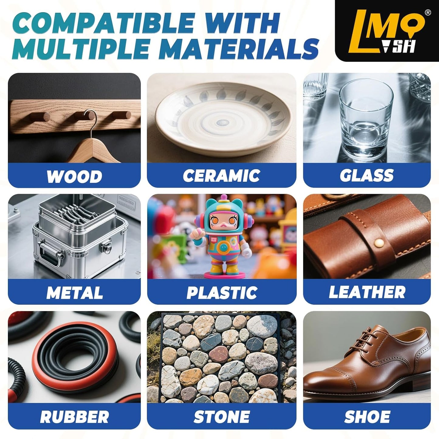 Super Glue Clear 60 Gram Liquid, All Purpose Superglue Instant Cyanoacrylate Adhesive for Plastic Ceramic Wood Leather Rubber Metal Glass Pla Shoe Sole Repair, Heavy Duty CA Oily Glue Strong Bonding