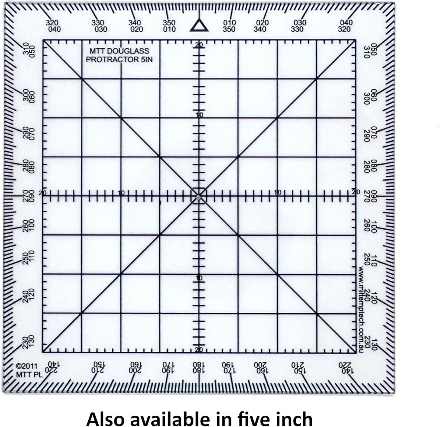 Douglas Protractor Graduated in Degrees for Angle Measurements and map Plotting for Outdoor, Marine or air Navigation, Hiking, Orienteering and Survival
