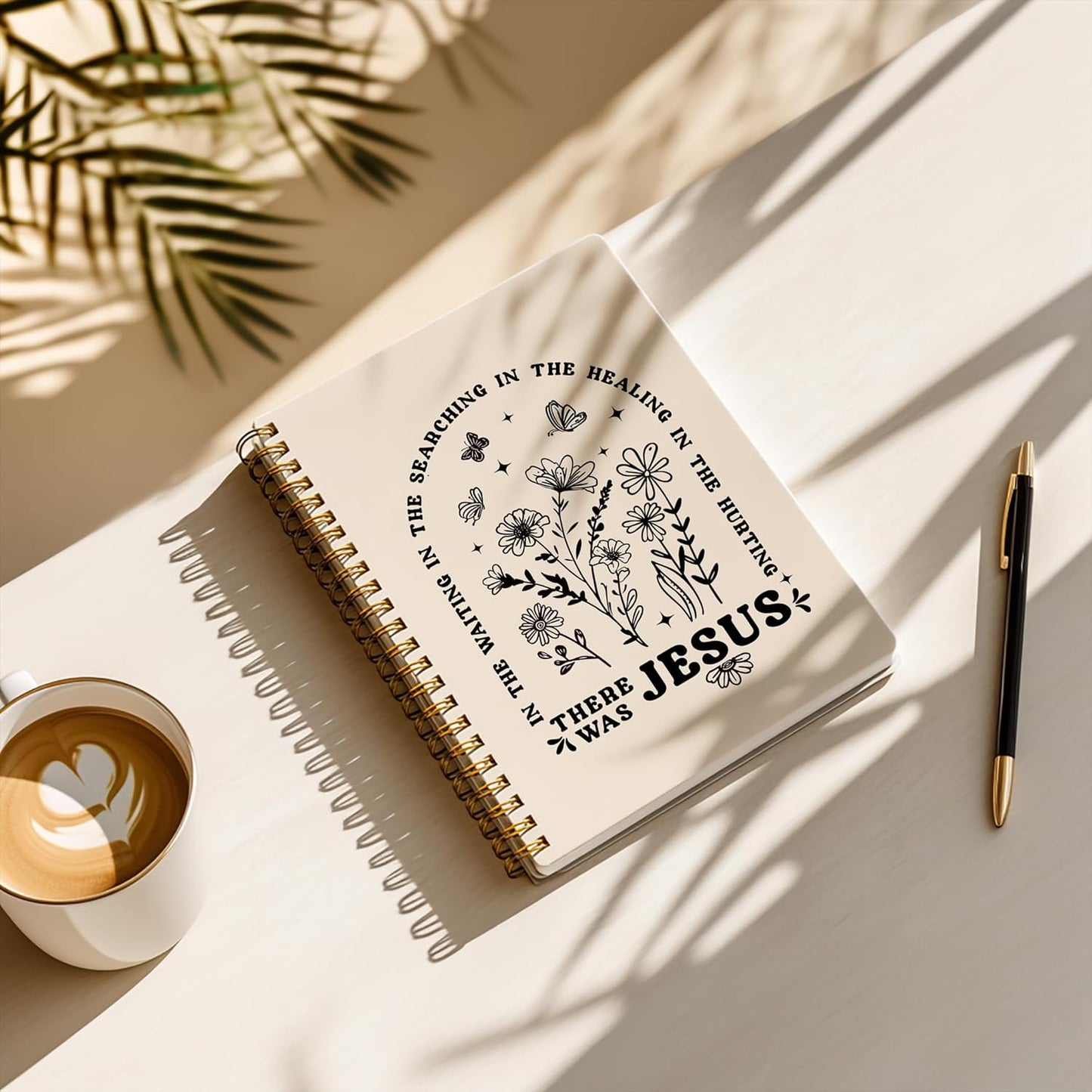 YOU FOUND ME Bible Notebook, A5 Spiral Christian Journal with Floral Pink Butterfly Notebook, There Was Jesus, Inspirational Notebooks for Women, Gift for Birthday Christmas, Office Supplies