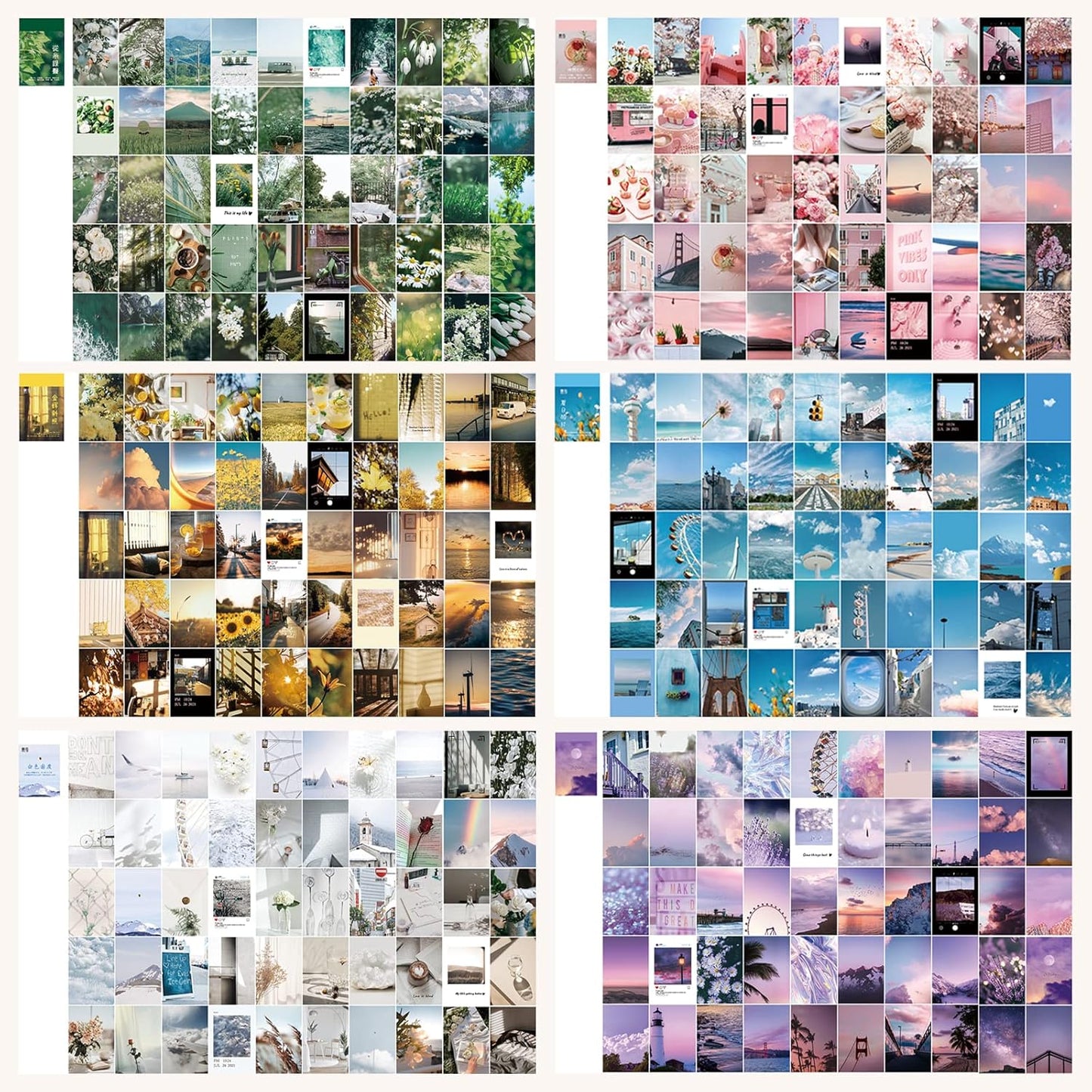 300 Pieces Washi Paper Stickers Set, MaehSab Vintage Aesthetic Scenery Daily Nature Life Travel Adhesive Stickers Notes for Scrapbook Journaling Stamping Notebook Diary Craft Album Making(6 Topics)