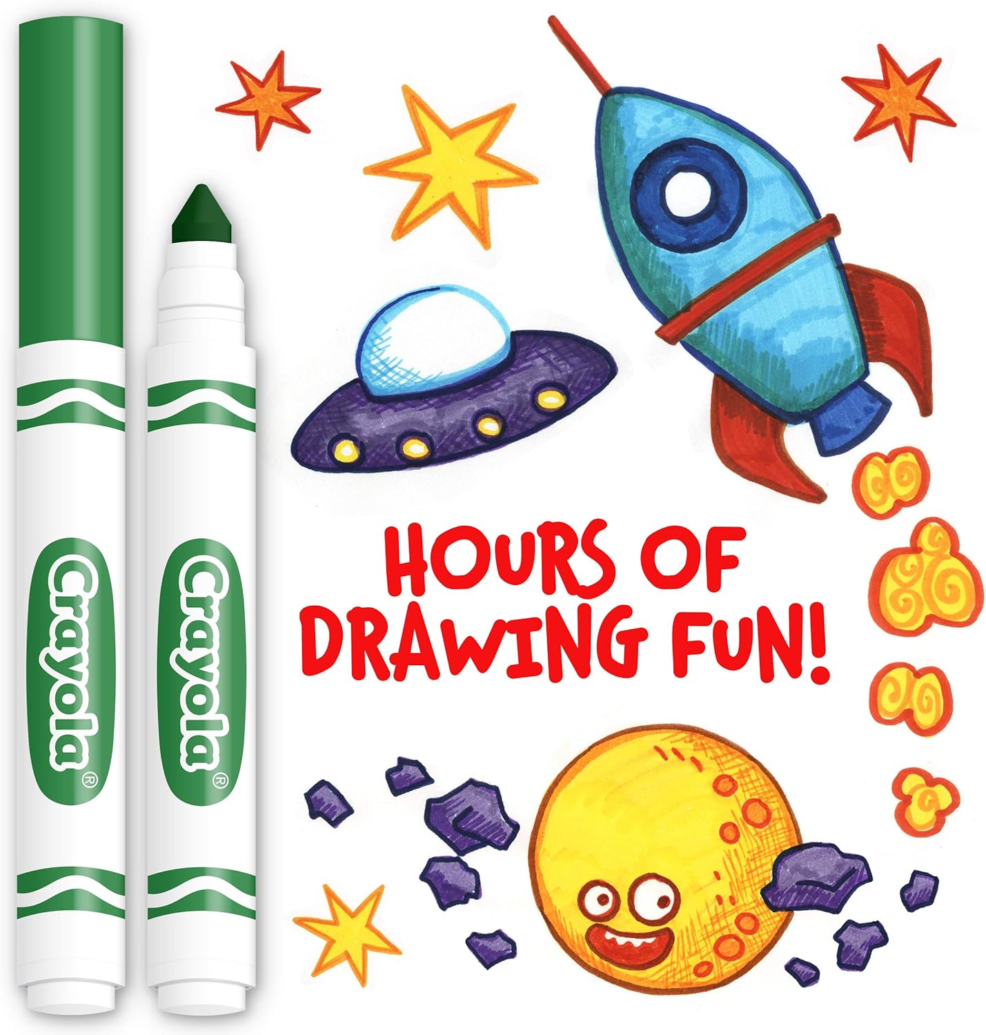 Crayola Broad Line Markers - Green (12ct), Markers for Kids, Bulk School Supplies for Teachers, Nontoxic, Marker Refill with Reusable Box