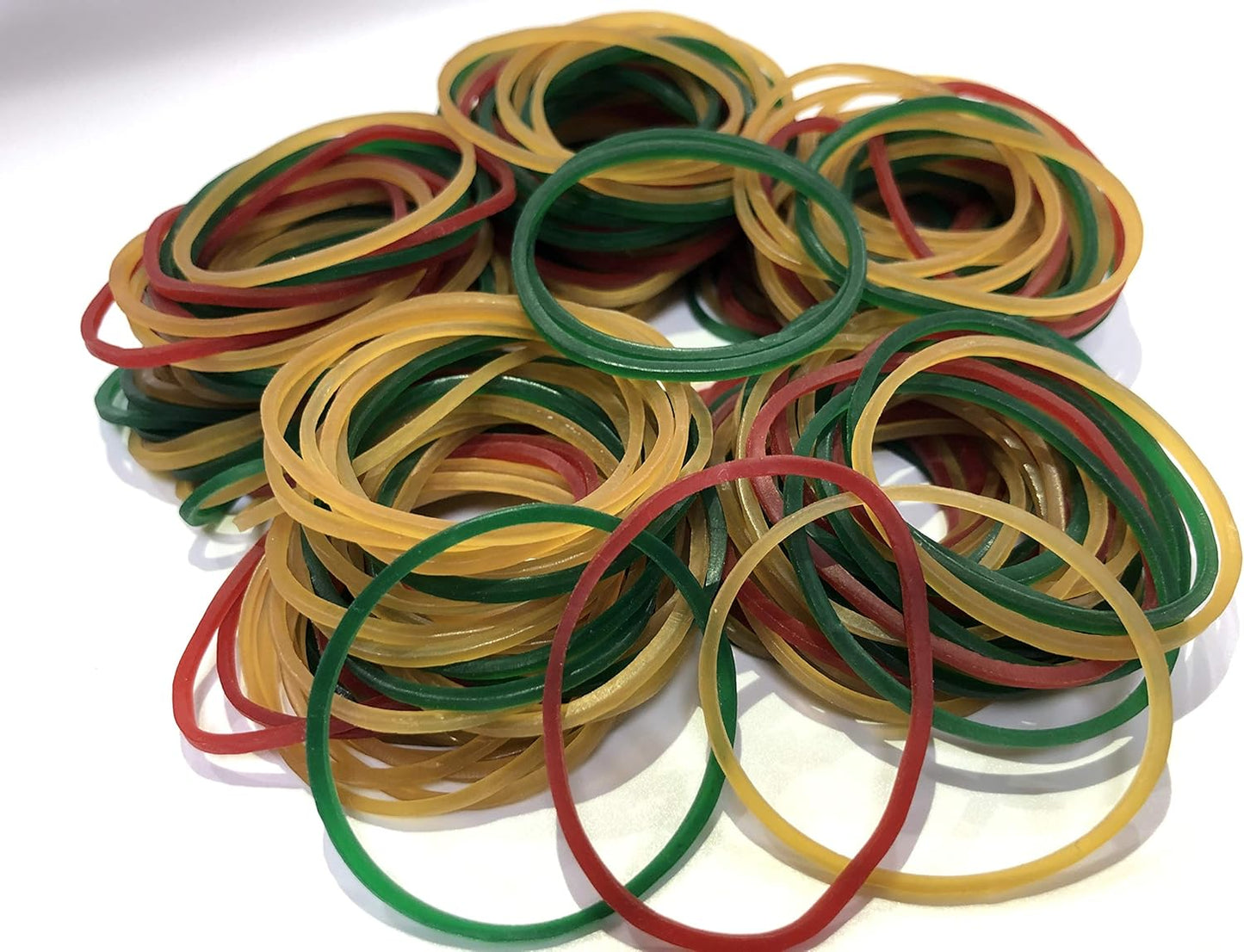 Rubber Bands, Size 16 Colorful Rubber Band (2 1/2" x 1/16"), #16 Elastic Bands Durable Non Latex Rubber Bands Bulk for Office Supplies Bank Paper Bills Money Roll, 1/4 Pound Bag