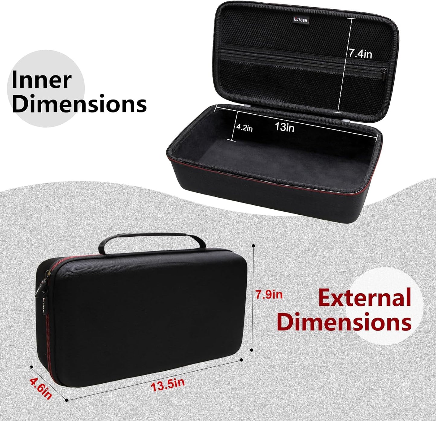 LTGEM Case Compatible with ScanSnap iX1300 Photo & Receipt Scanner or Doxie Pro DX400 Compact Scanner, Duplex Scanner Case, Black