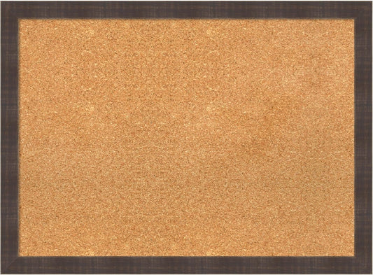 Amanti Art Natural Cork Board for Wall, 22x30 Vision Board with Brown Wood Frame, Medium Corkboard Office Decor for Home Organization, Rustic Farmhouse Corkboard Pinboard to display items for home