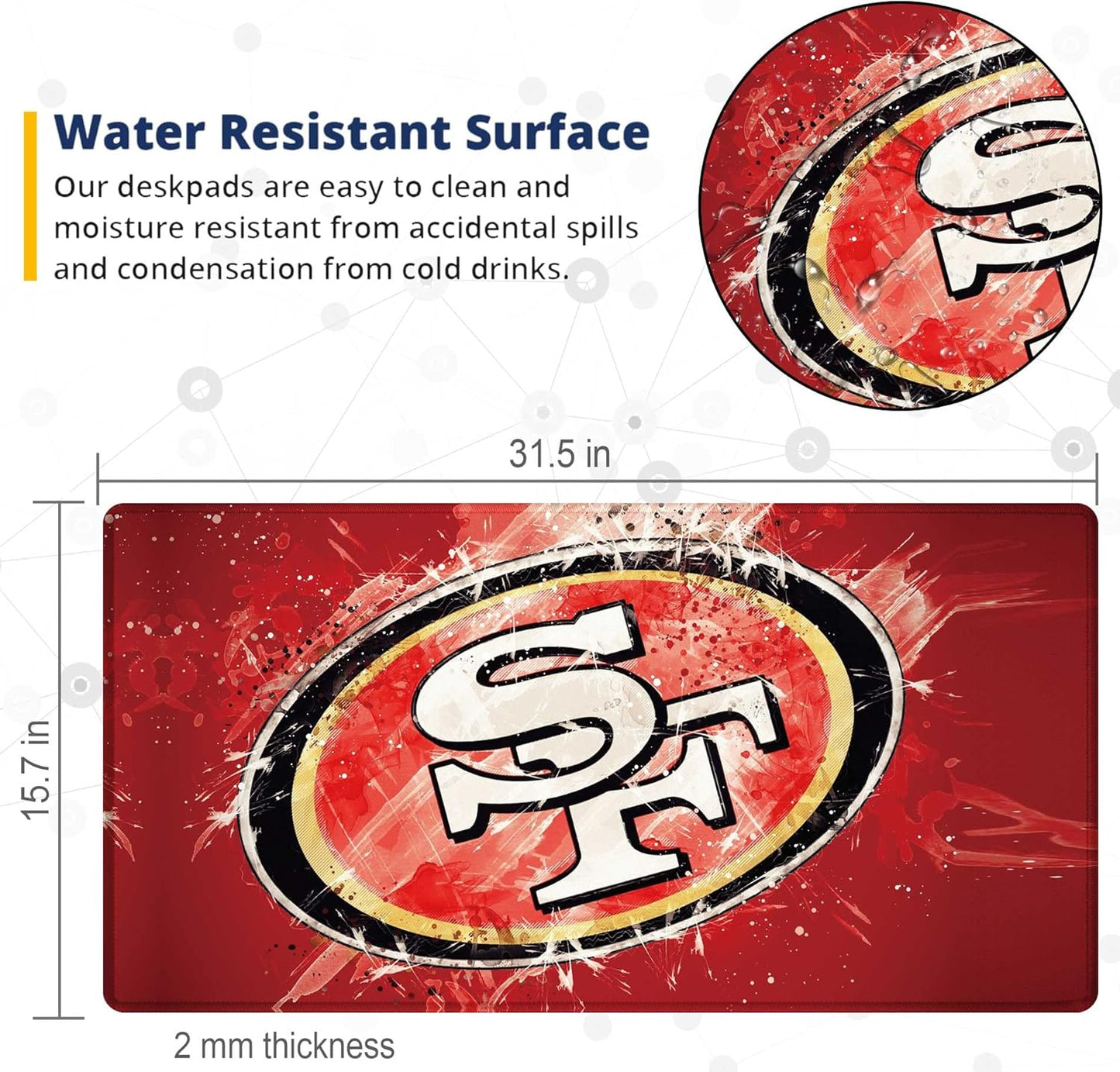 Large Mouse Pad Desk Mat for Home Office, Gaming Mousepad Extended Desk pad - Computer Keyboard Mouse Mat with Non-Slip Base and Stitched Edge Office Desk Organizers and Accessories