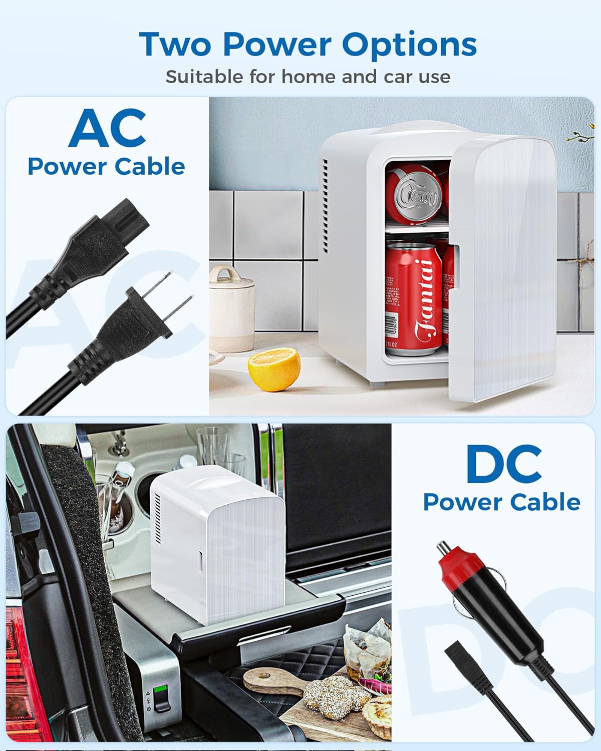 Mini Fridge, 4L/6 Cans Cooler & Warmer Portable Compact Refrigerator, Small Skincare Fridge for Makeup Food and Drinks, Small Cooler for Bedroom, Cosmetics, Car, Office, White