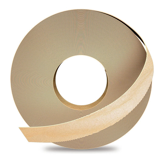 GSCIT Club Birch Edge Banding, 1 inch x 25ft roll of Veneer Edge Banding Preglued Flexible, Real Wood Tape Banding