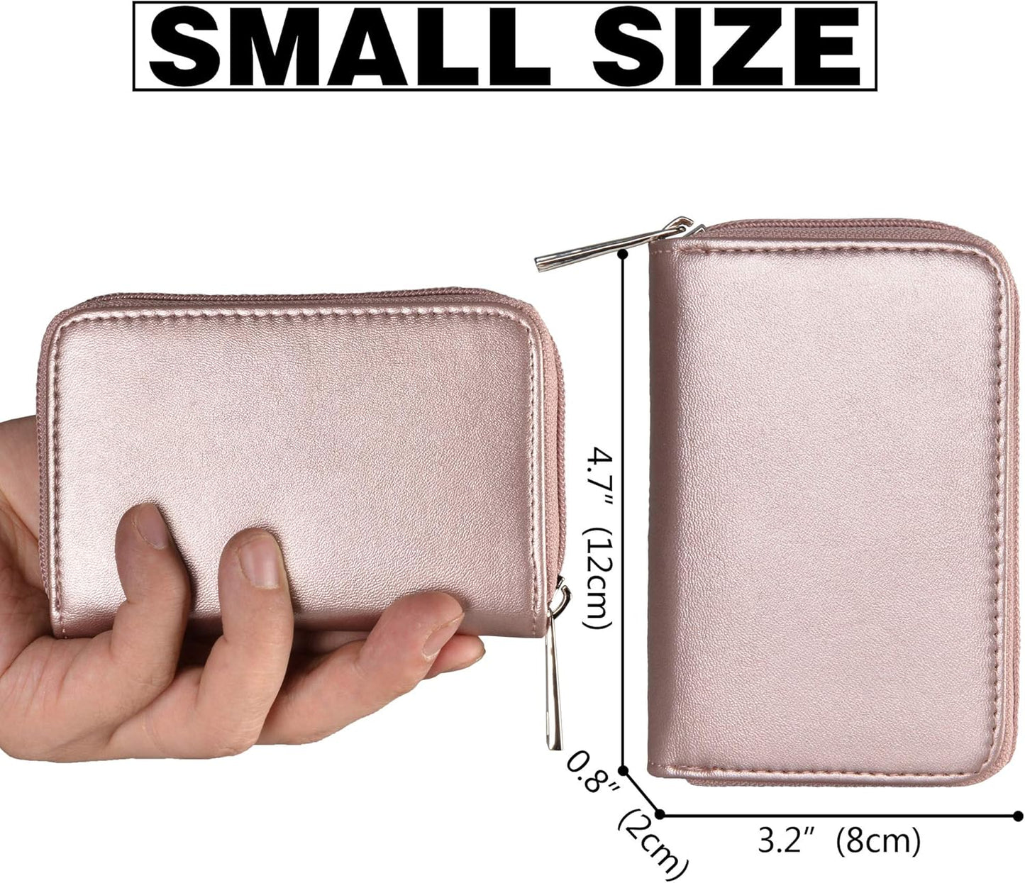 Easyoulife Genuine Leather Credit Card Holder Zipper Wallet With 26 Card Slots