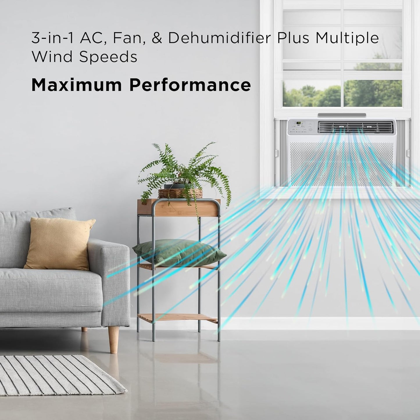 TCL H10W35W 10,000 10000 BTU Smart Window Air Conditioner, Fan & Dehumidifier, 450 Sq. Ft, Remote Control, Compatible with Alexa/Google Assistant, White