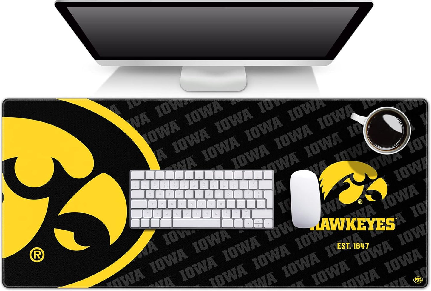 YouTheFan NCAA Iowa Hawkeyes Logo Series Desk Pad