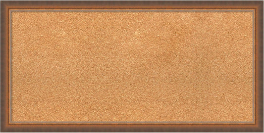 Amanti Art Natural Cork Board for Wall, 16x32 Vision Board with Bronze Frame, Medium Corkboard Office Decor for Home Organization, Modern Corkboard Pinboard to Display Items for Home Organization in