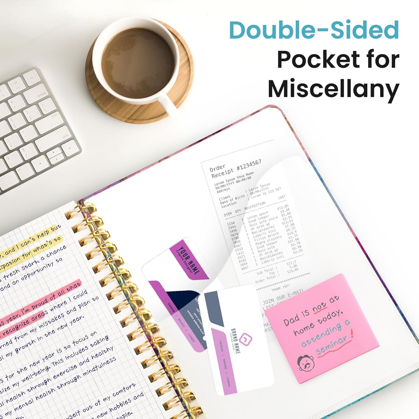 Spiral Graph Paper Notebook Journal for Work, 300 Pages, Thick B5 (7.1"x10") Grid Journals for Women & Writing, Hardcover Notebook for Note Taking, Perfect for Work School Note Taking Business, Color Splash