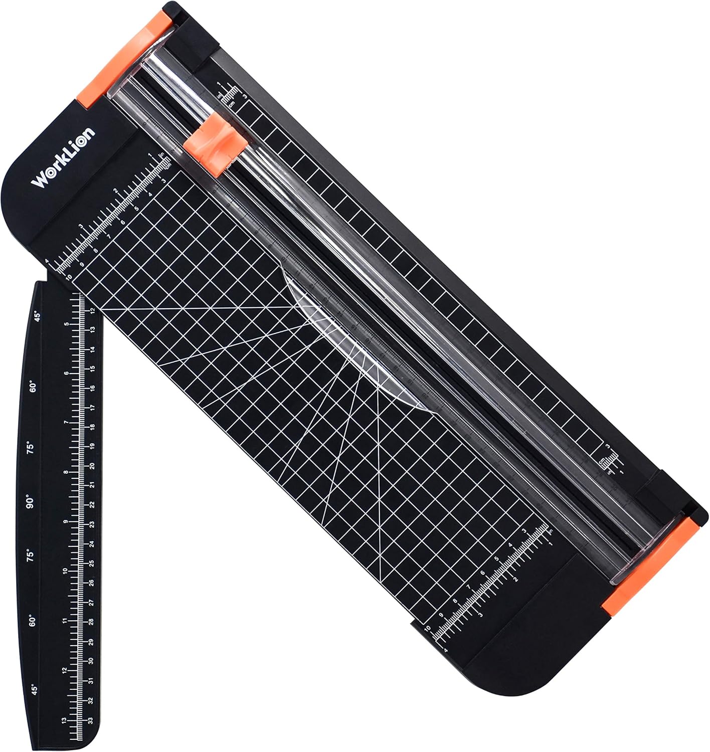WORKLION Paper Cutter - A4 Paper Craft Cutter with Security Blade for Cut Gift Card, Coupon, Label, Cardstock, Photo, 12 inch Black Office Paper Trimmer