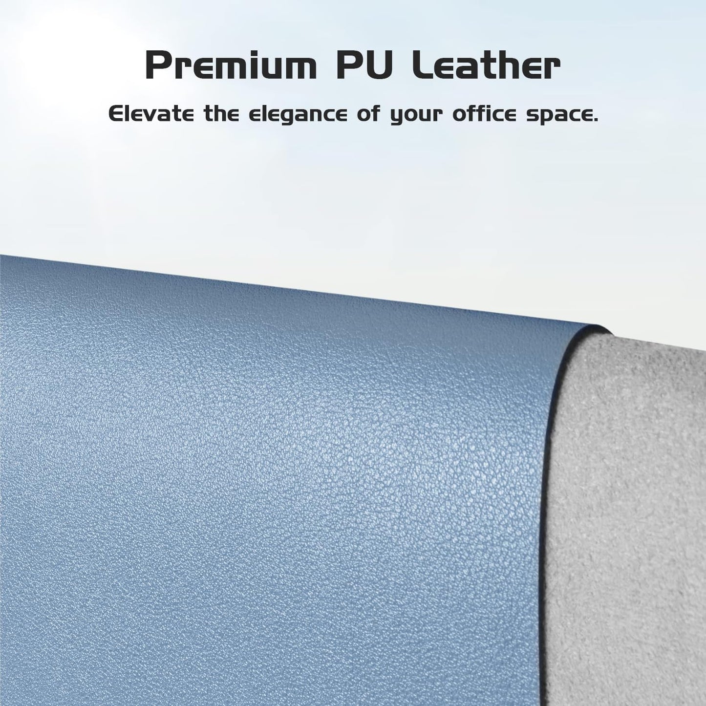Aothia Leather Desk Pad Protector - Large Mouse Pad, Office Mat, Non-Slip PU Leather Blotter, Laptop Desk Pad, Waterproof Writing Pad for Office and Home (Denim Blue, 38" x 13.7")