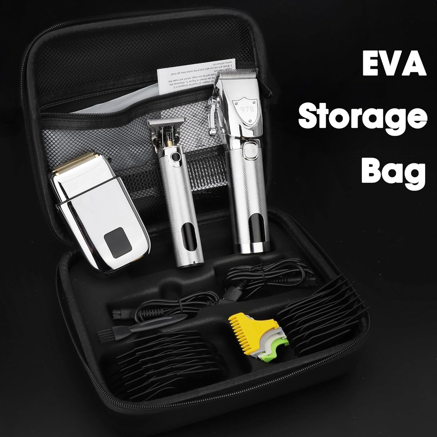 Lanumi Professional Hair Clippers Electric Razor Shavers Men 3 Piece Set Rechargeable Clippers and Trimmers Beard Trimmer Barber Kit with Travel Case Clippers for Hair Cutting Gifts for him