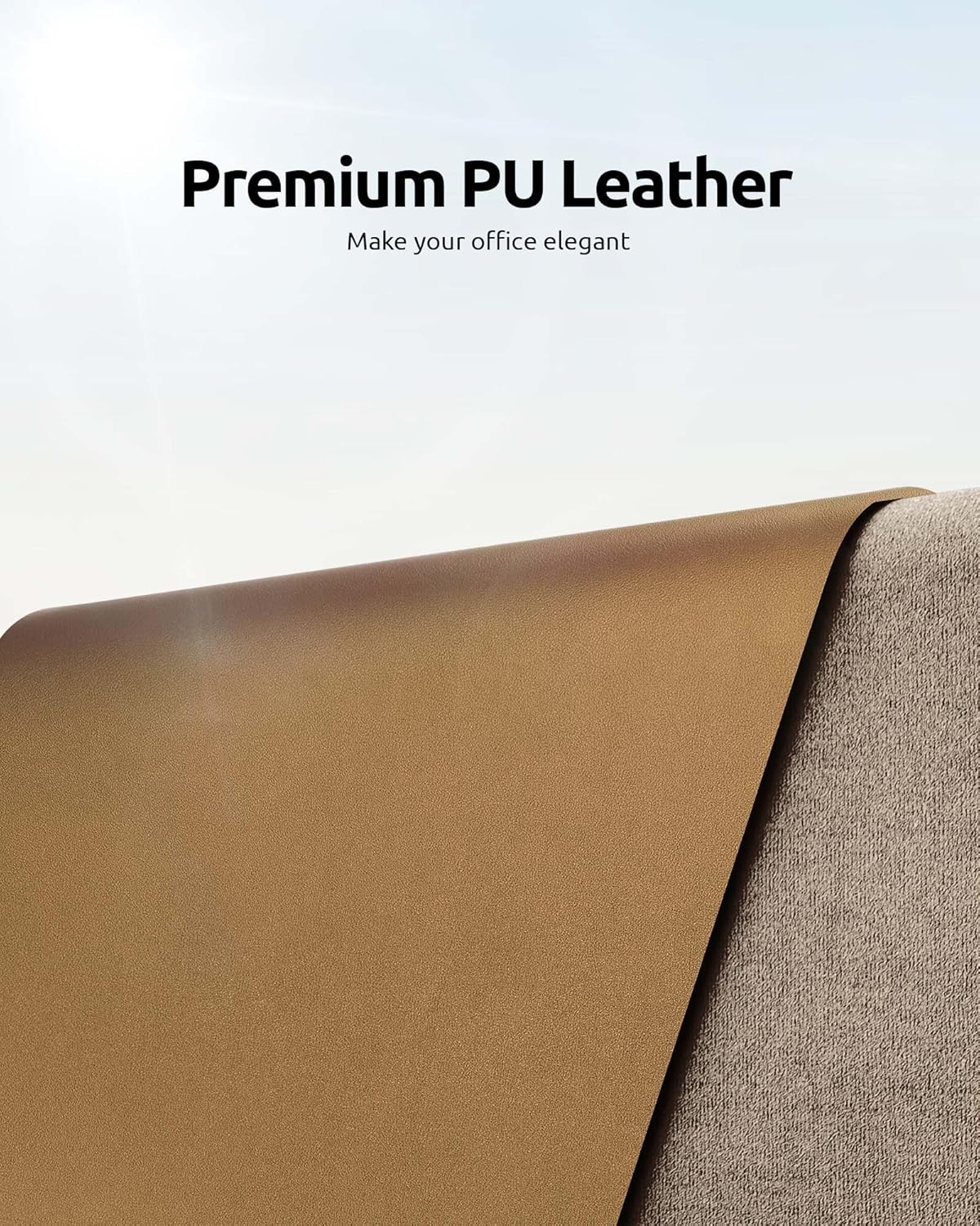 YSAGi Leather Desk Protector, Office Mat, Large Mouse Mat, Non-Slip PU Leather Blotter, Laptop Desk, Waterproof Writing Pad for Office and Home (Bronze, 35.4" x 17")