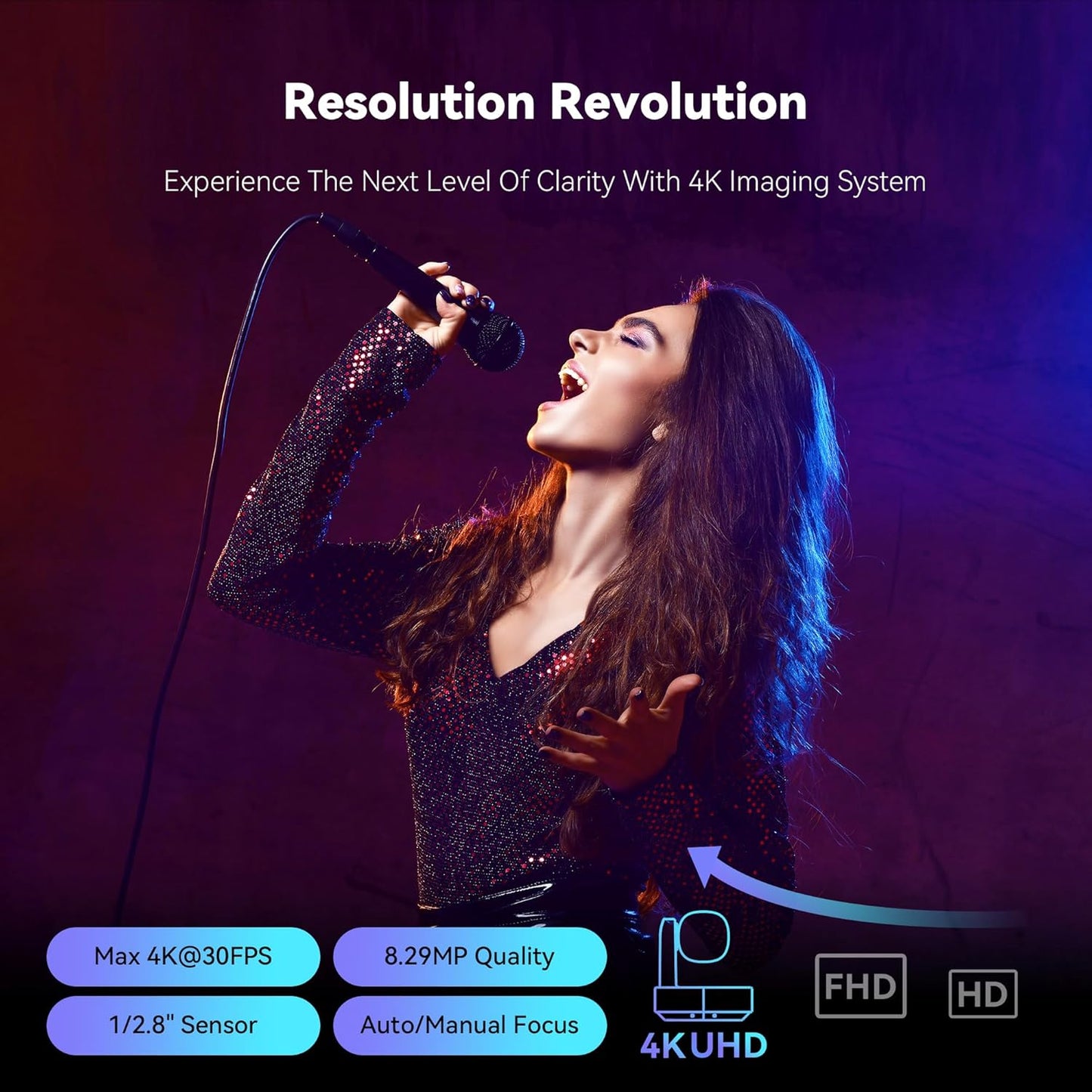 Tenveo NDI PTZ Camera 4K AI Auto-Tracking 12X Optical Zoom USB3.0 LAN PoE HDMI Wide Angle Lens IP Live Streaming Camera for Church Worship Video Conference Broadcast Events YouTube OBS vMix