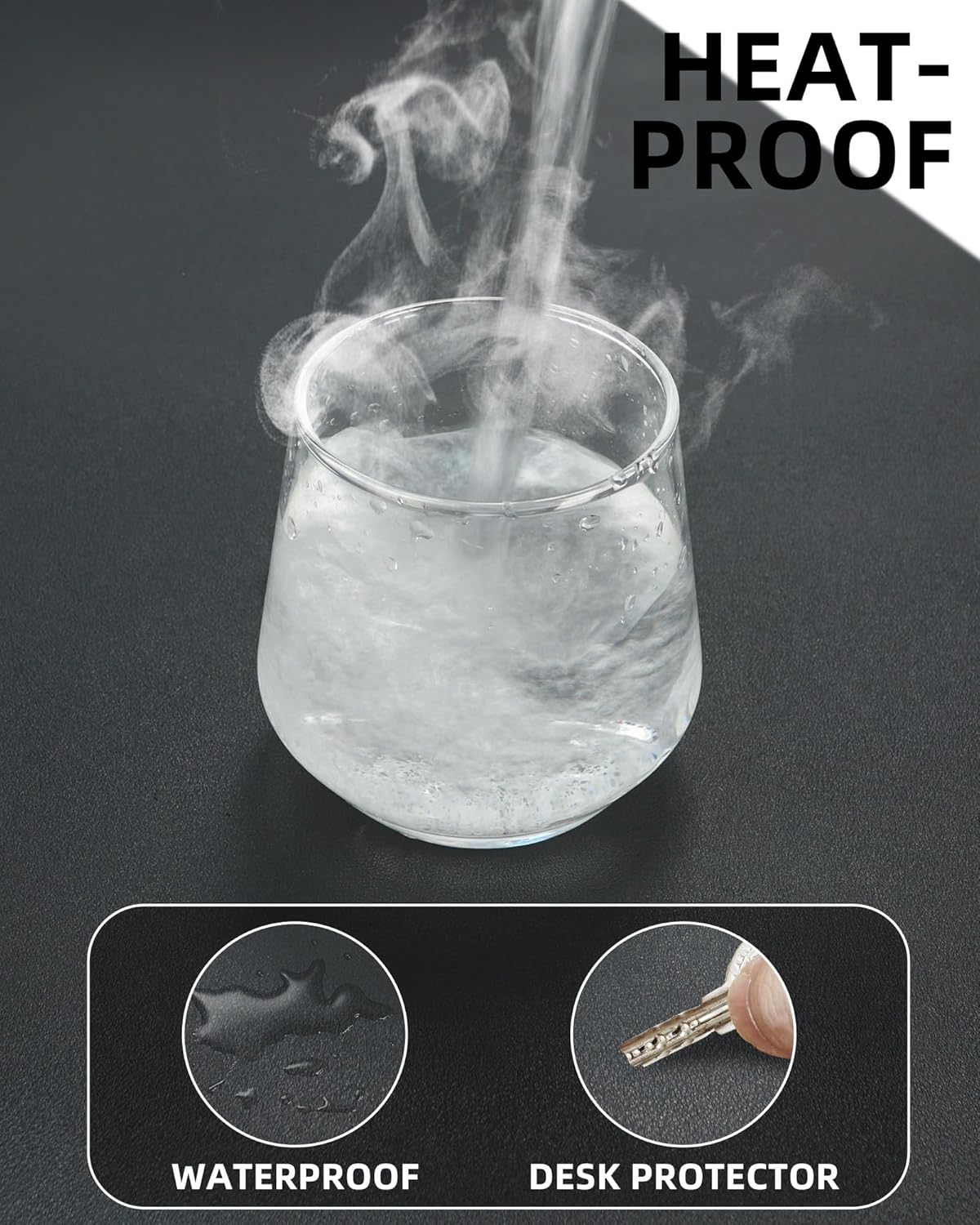 Non-Slip Desk Pad,Desk mat,Large Mouse Pad, Office Desk mat, Waterproof PU Leather Desk Blotter Mat, Desk Cover Mat,Desk Organizer and Accessories for Men(Black, 23.6" x 13.7")