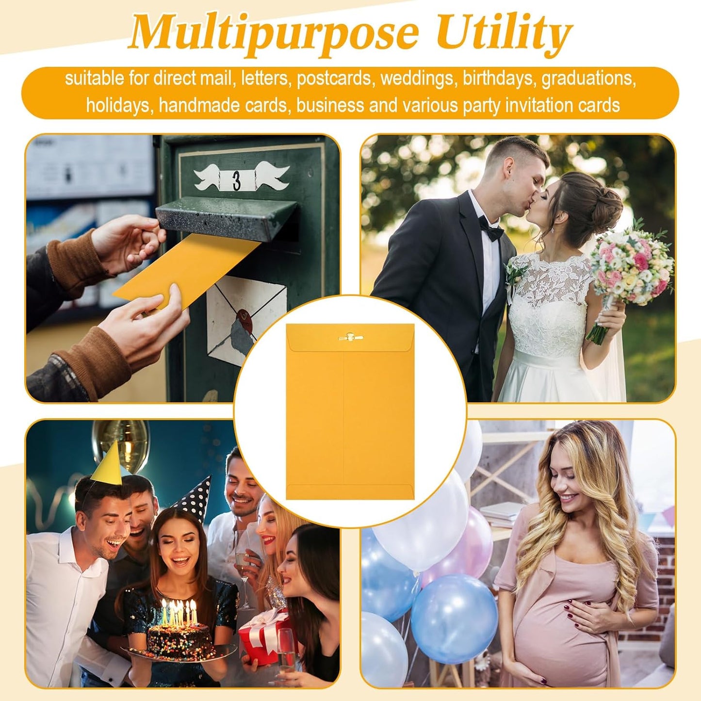 Extra Large Mailing Clasp Envelopes Jumbo Kraft Catalog Manila Envelope with Clasp Closure for Oversized Big Documents Office Home Business Legal School Storing Mailing(5 x 7 Inch,100 Pcs)