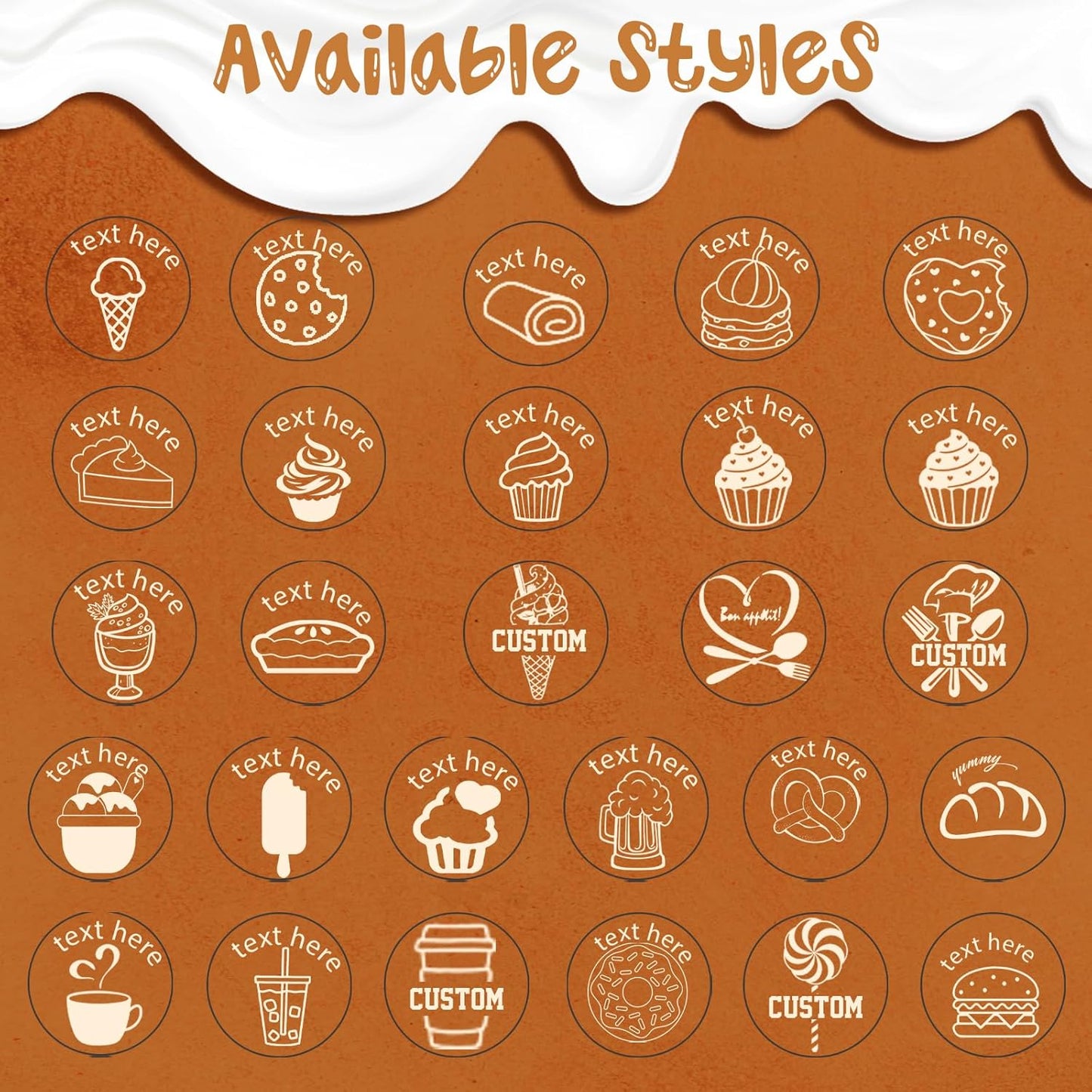 Custom Loyalty Card Personalized Self Inking Reward Food Stamp, Small Round Rubber