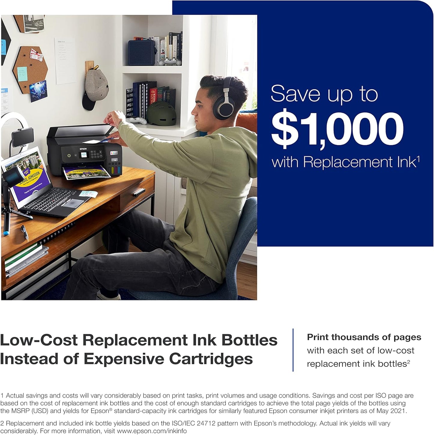 Epson EcoTank ET-2800 Wireless Color All-in-One Cartridge-Free Supertank Printer & EcoTank ET-4800 Wireless All-in-One Cartridge-Free Supertank Printer