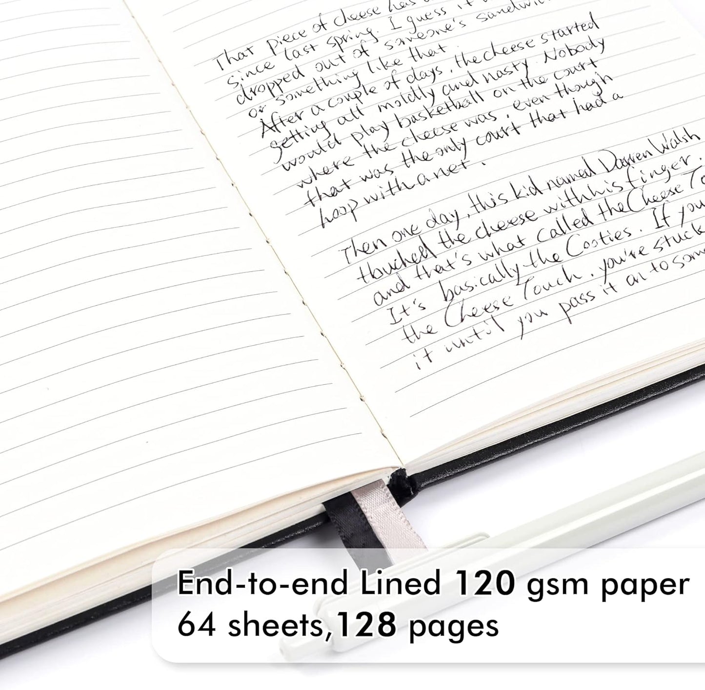 feela 18 Pack Journal Notebook for Work, Business Notebook Bulk Hardcover Lined Writing Journal with Pen Holder for Men Women Note Taking, with 18 Black Pens, 120 GSM, 5.1”x8.3”, A5, Black