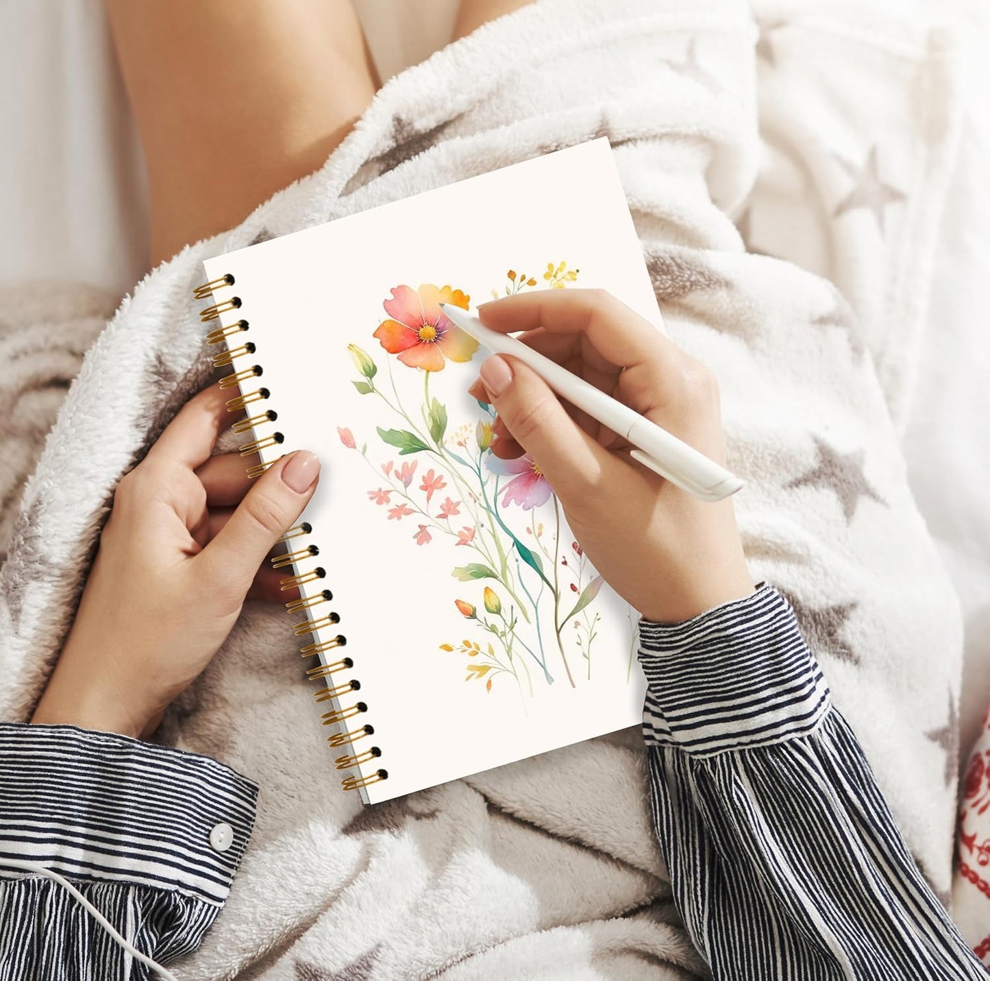 Vintage Wild Flower Botanical Plant Notebook 01,Rustic Spring Floral Cottagecore Notebook Journal for Work Office School Student Teacher,Hardcover Spiral Notebook 5.5x8.3