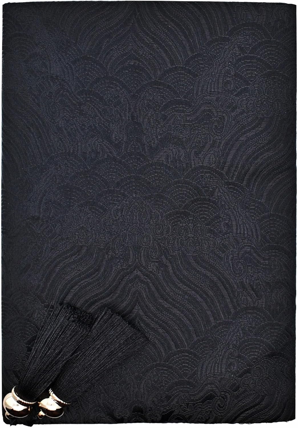 BLBMH A5 Book Covers with Tassels Adjustable Fabric Book Sleeve Cover Protector Fit for 5.5x8.4 inch Hardcover Softcover Novels Notebook - Chinese Black