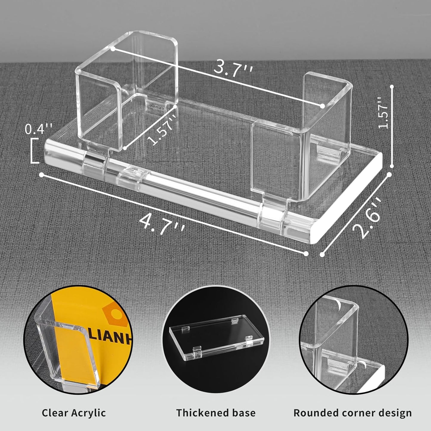 2Pack Acrylic Business Card Holder Enlarged Holds 120 Cards for Office/Exhibition/Restaurant Desk/Counter Display Name Card Organizer Stand