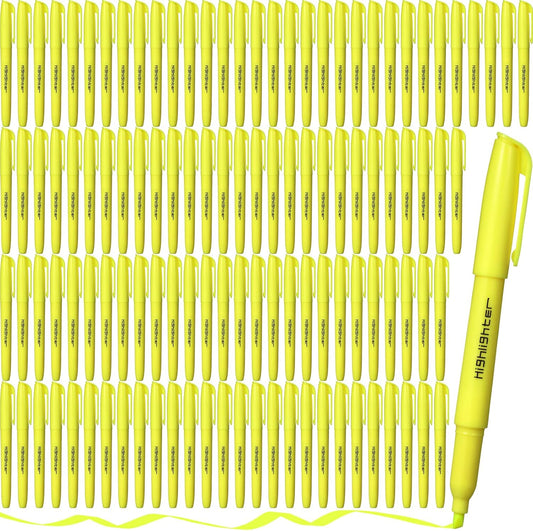 180 Pcs Highlighter Markers Bulk, Chisel Tip Aesthetic No Bleed Pastel Highlighter Pens Quick Drying Liner Markers for Adults Kids Highlighting in The Home School Office Classroom Supplies (Yellow)