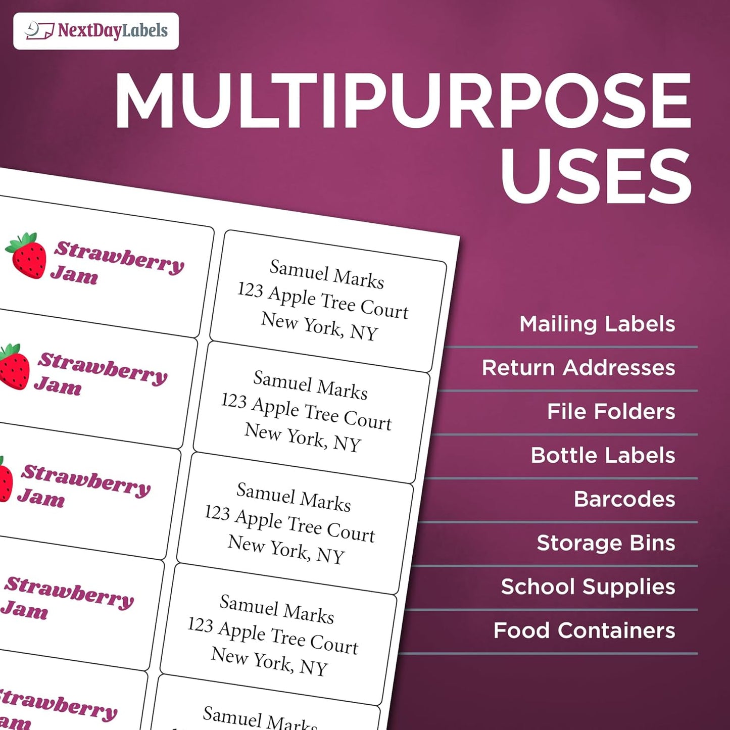 NextDayLabels – 4” x 2” Rectangular Sticker Labels for Printer - White Laser/Inkjet Printer Labels Return Address Labels Shipping Label Stickers (100 Sheets, 10 Per Sheet, 1000 Labels)
