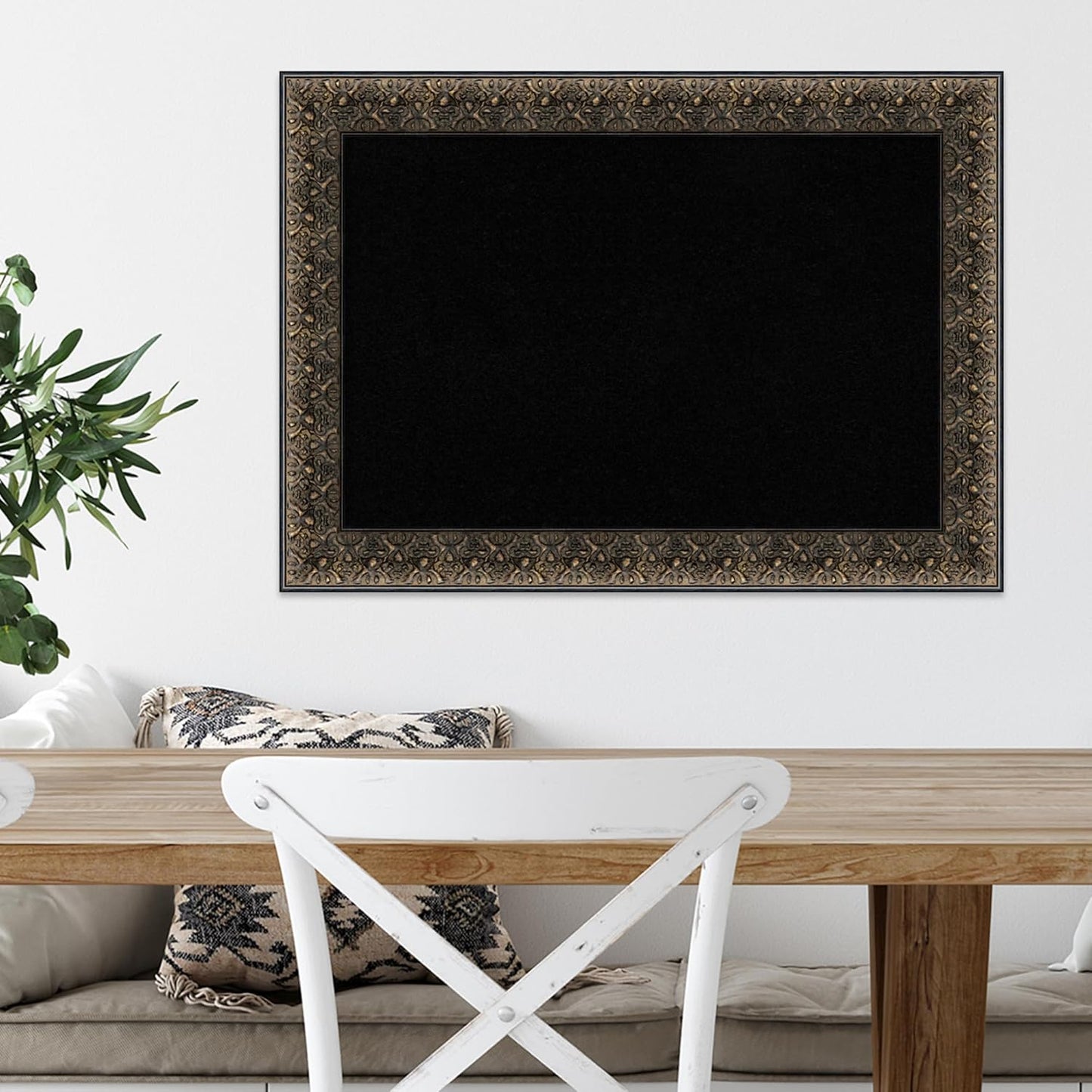 Amanti Art Black Cork Board for Wall, 21x29 Vision Board with Black Wood Frame, Medium Corkboard Office Decor for Home Organization, Traditional Corkboard Pinboard to Display Items for Home