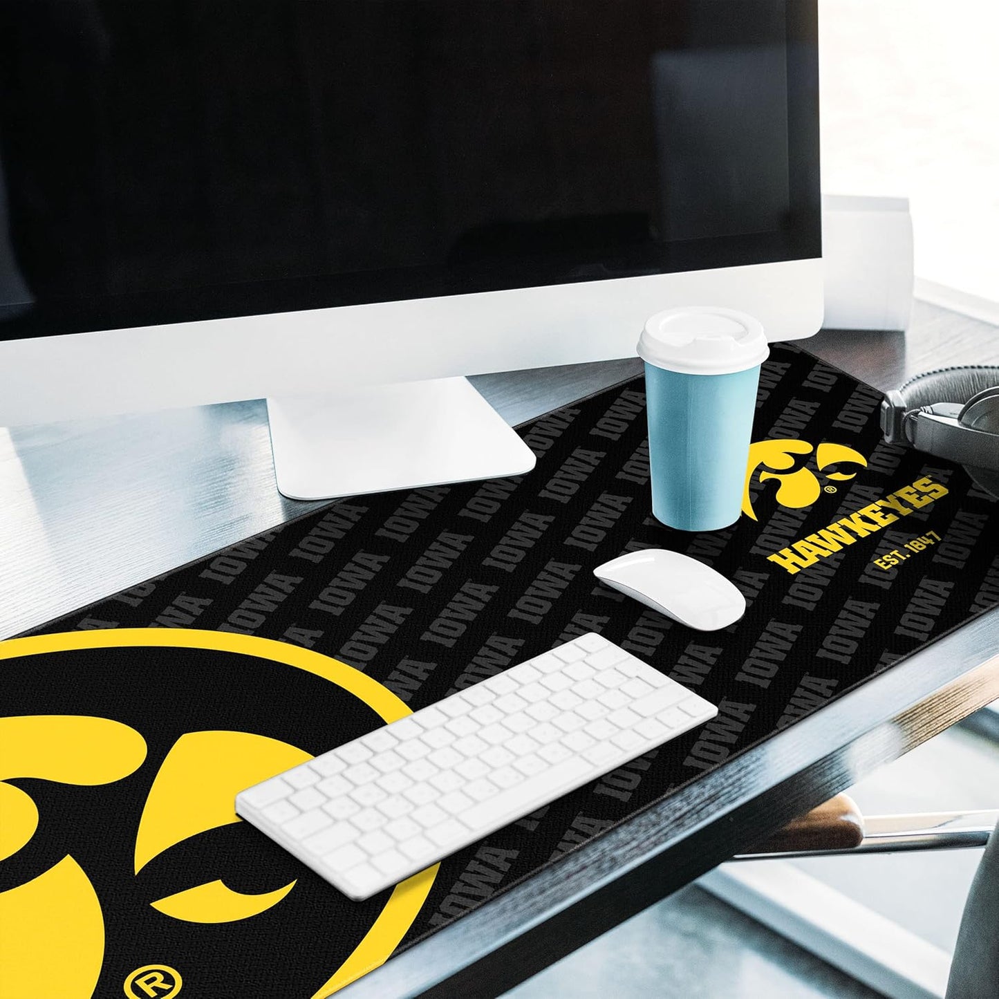 YouTheFan NCAA Iowa Hawkeyes Logo Series Desk Pad