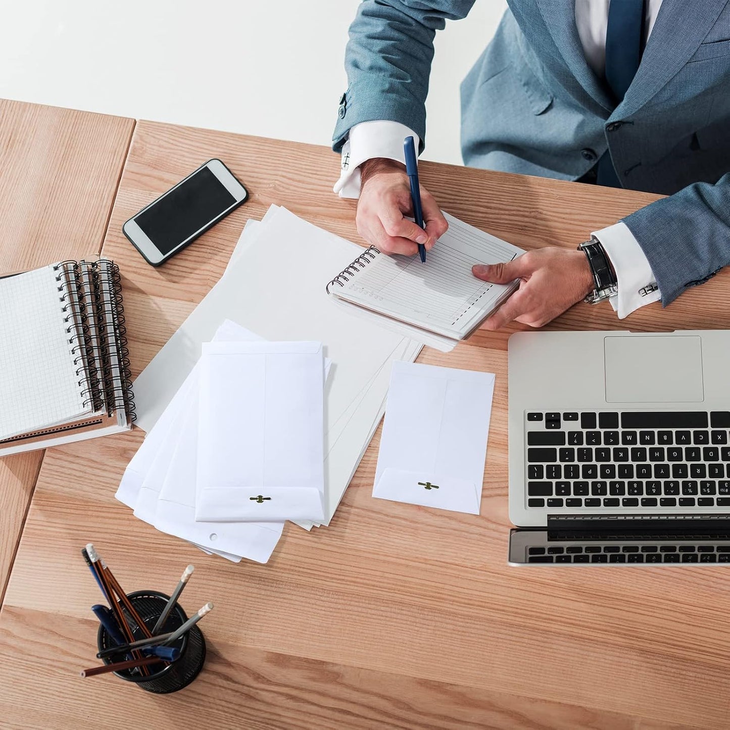 Frienda 4 Sizes Clasp Envelopes Kraft Paper Catalog Clasp Envelope with Closure for Filing, Storing or Mailing Documents, 50 Pieces(5 x 7 In, 6 x 9 In, 9 x 12 In, 10 x 13 In,White)