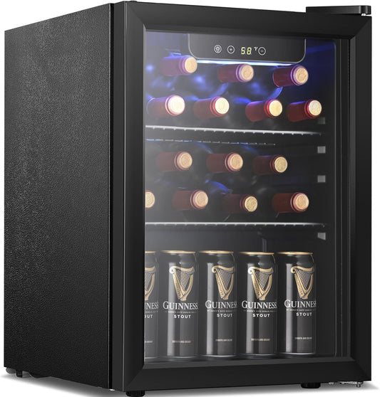 Antarctic Star Beverage Refrigerator Cooler 68 Can, Mini Fridge with Glass Door for Beer Drinks Wine,Freestanding Small Fridge with Electronic Temperature Control for Home and Bar,1.7 cu.ft