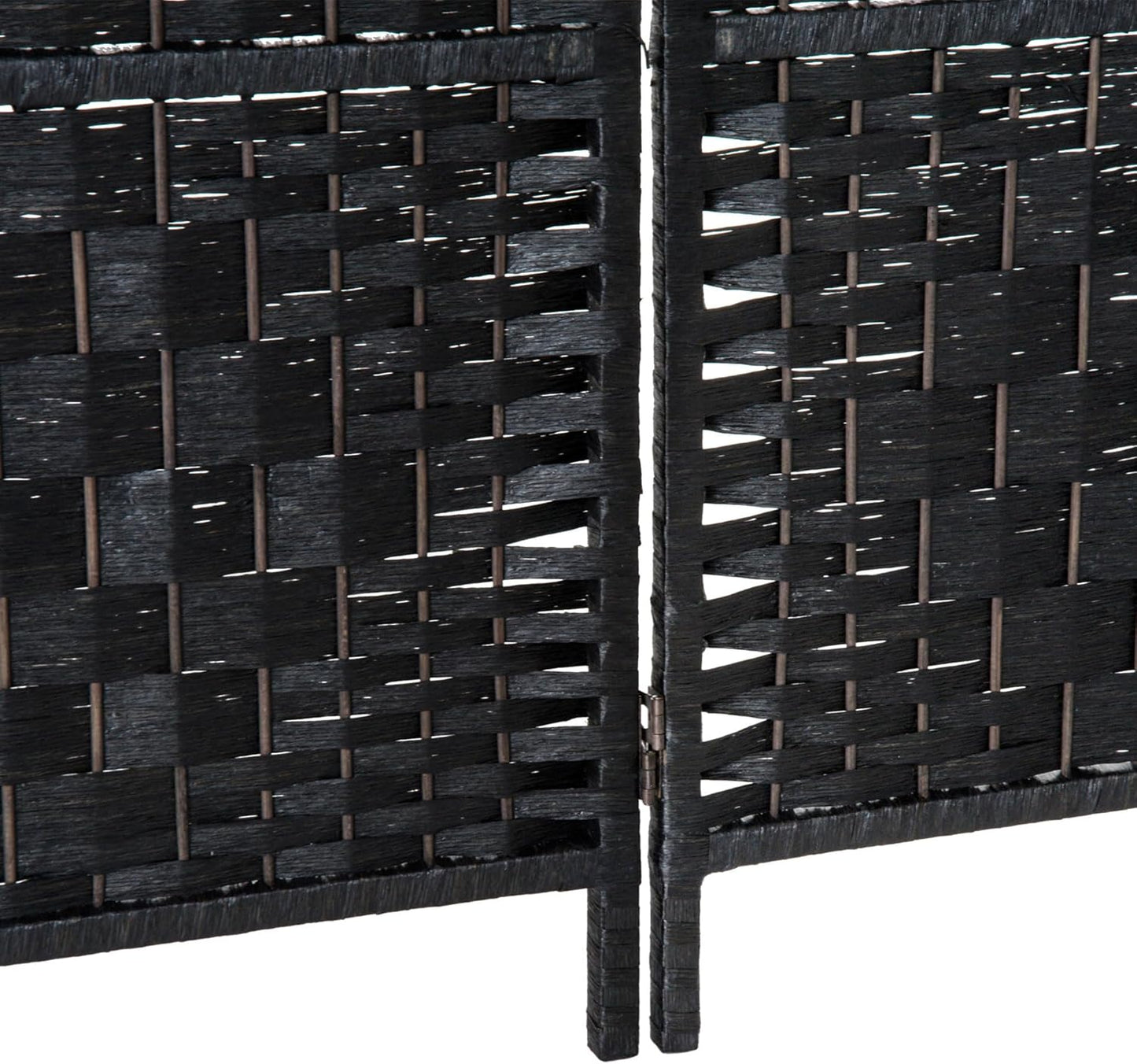 NicBex Room Divider 6 Panel Room Dividers with Wicker Weave Design Partition Room Dividers and Folding Privacy Screens 6 FT Wall Divider for Office, Room Separation,106.25"W x 0.75"D x 70.75"H, Black