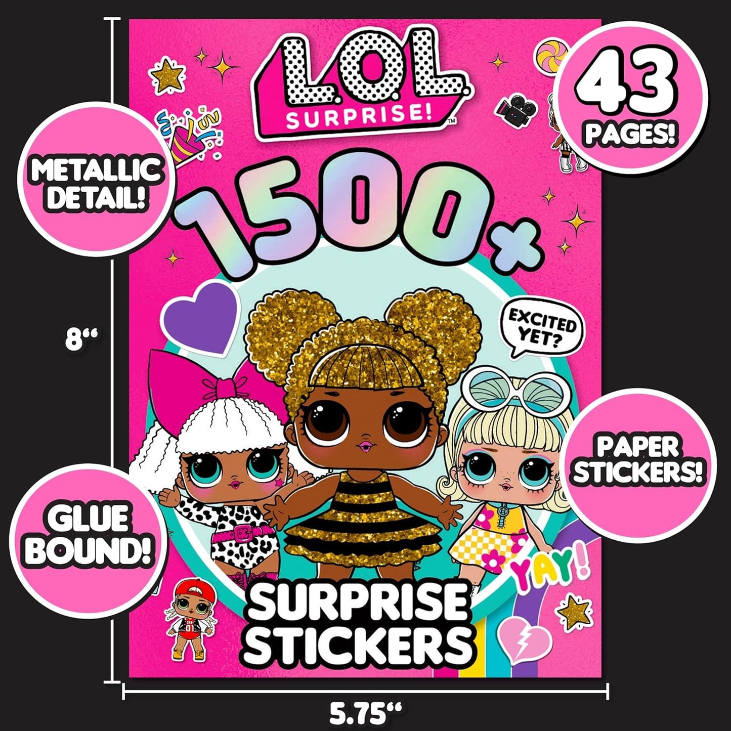 L.O.L. Surprise! 1500+ Surprise Stickers by Horizon Group USA