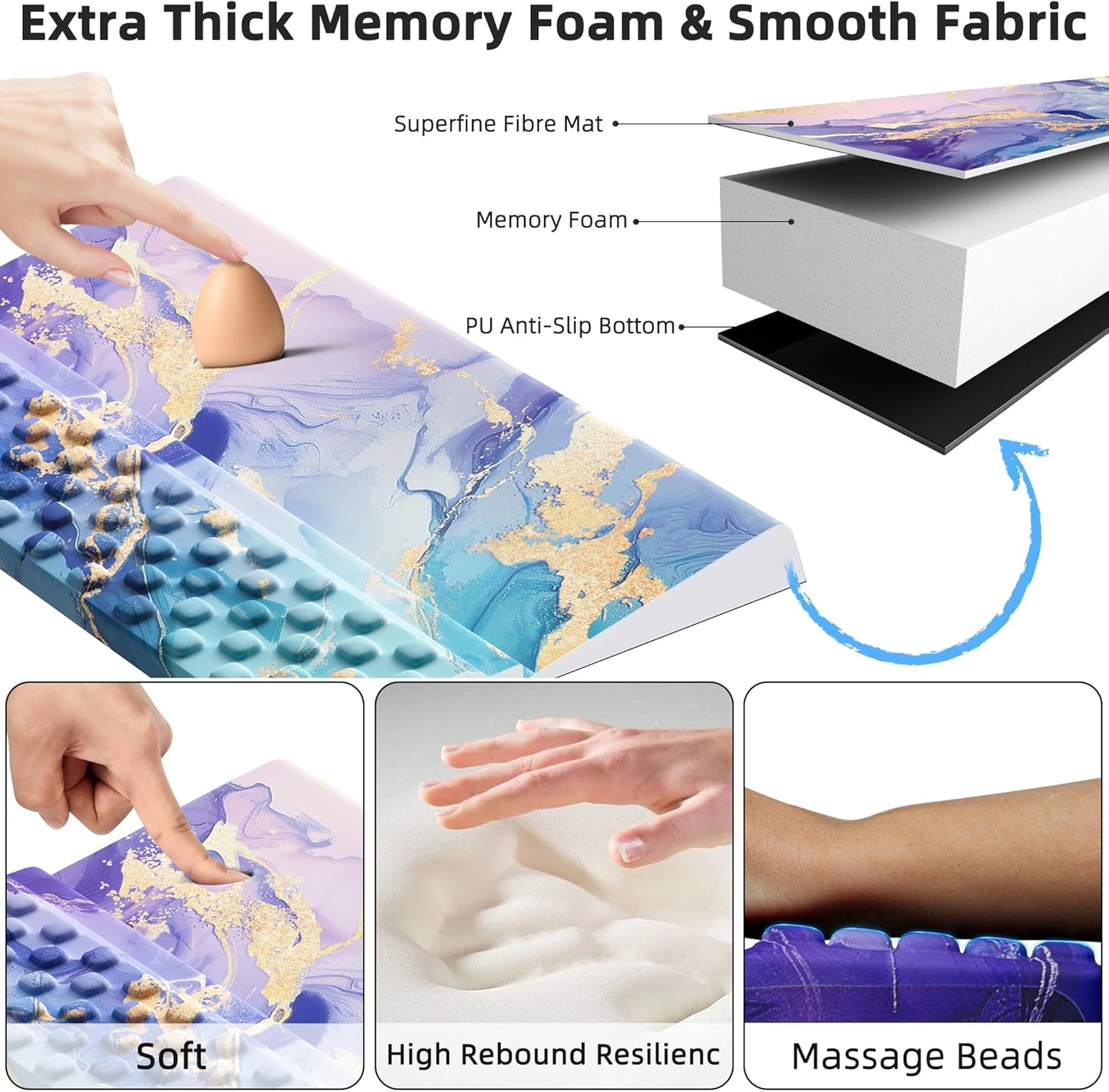 Ospelelf Computer Keyboard Stand Tilt with Wrist Rest, Comfy Ergonomic Keyboard Riser Holder for Desktop