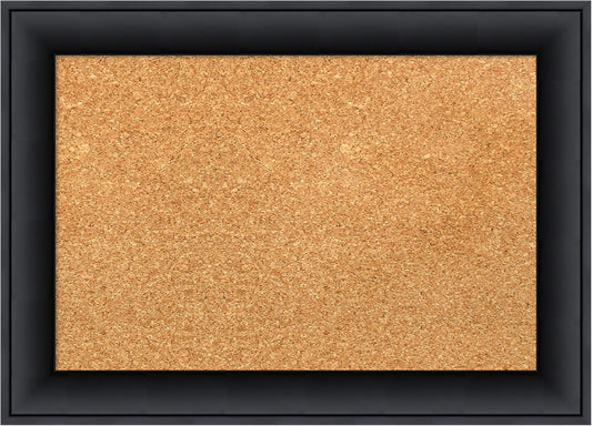 Amanti Art Natural Cork Board for Wall, 15x21 Vision Board with Black Wood Frame, Small Corkboard Office Decor for Home Organization, Modern Contemporary Corkboard Pinboard to display items for home