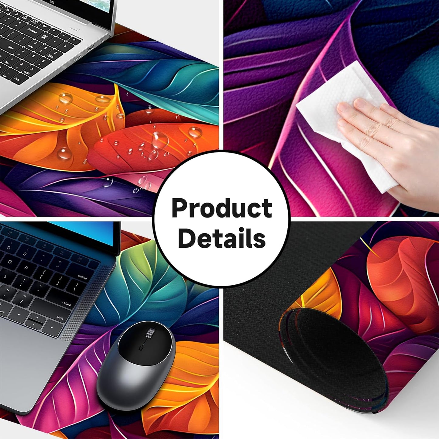 Large Gaming Mouse Pad (31.5"x11.8") - XXL PU Leather Waterproof Desk Mat with Non-Slip Rubber Base for Keyboard, PC & Office
