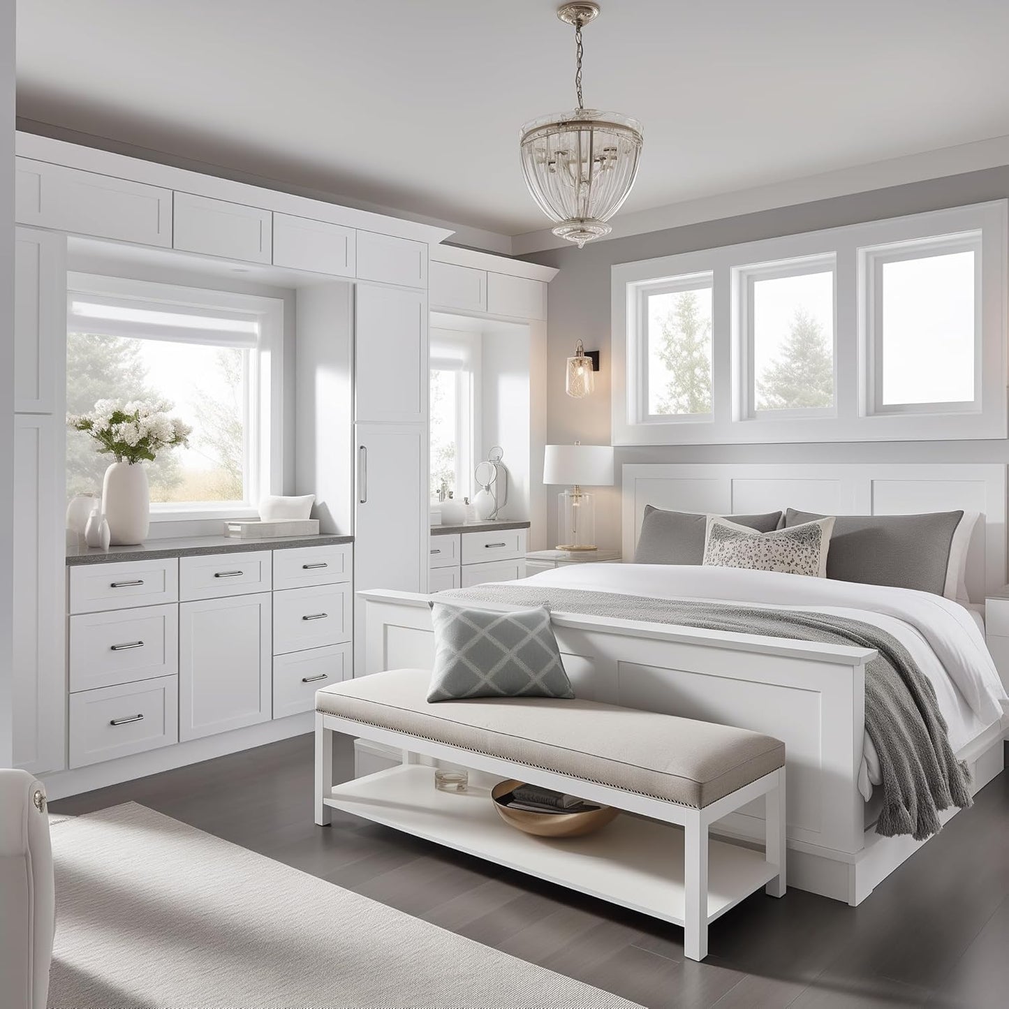 Shaker Style White RTA Base Drawer Cabinet by Solid Wood for Kitchen, Bathroom, Bedroom or Office with 3 Drawers and Soft Close(24" W x 24" Depth x 34-1/2" H)