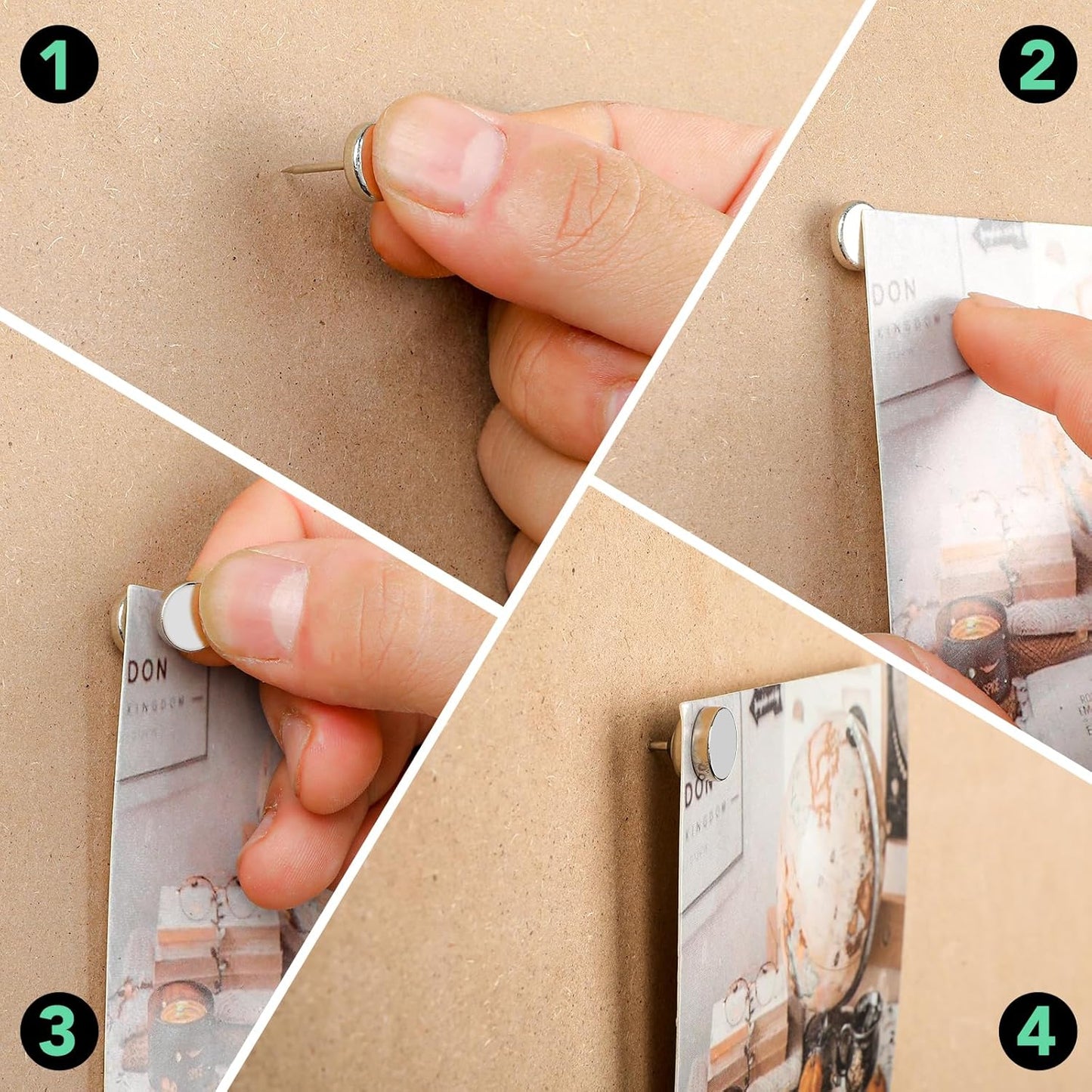 E BAVITE Push Pins Magnetic Thumb Tacks, 10 Sets Magnet Pushpins for Wall Bulletin Board Cork Board Cute Decorative Push Pin Clips Thumbtacks for Poster Hanger Photo Picture Hanging Accessories