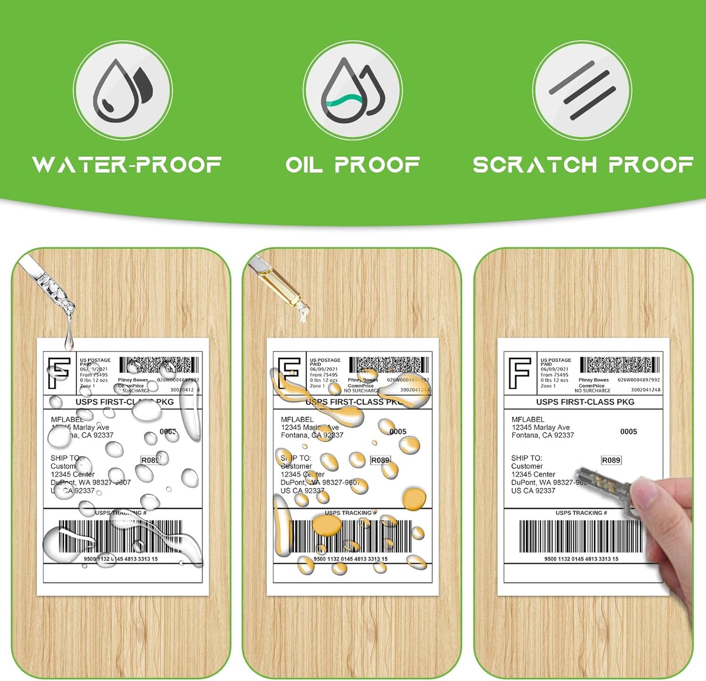 MFLABEL® 12 Rolls of 450 Labels 4x6 Direct Thermal Shipping Labels for Zebra 2844 ZP-450 ZP-500 ZP-505