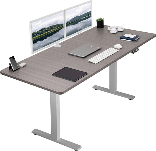 VIVO Electric 71 x 36 in Standing Desk, Memory Height Adjustment, 1B Series, Dark Gray Top Gray Frame, DESK-KIT-1G7G-36