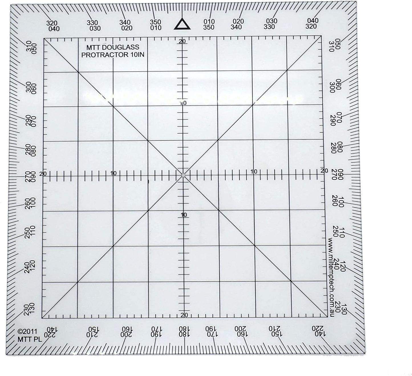 Douglas Protractor Graduated in Degrees for Angle Measurements and map Plotting for Outdoor, Marine or air Navigation, Hiking, Orienteering and Survival