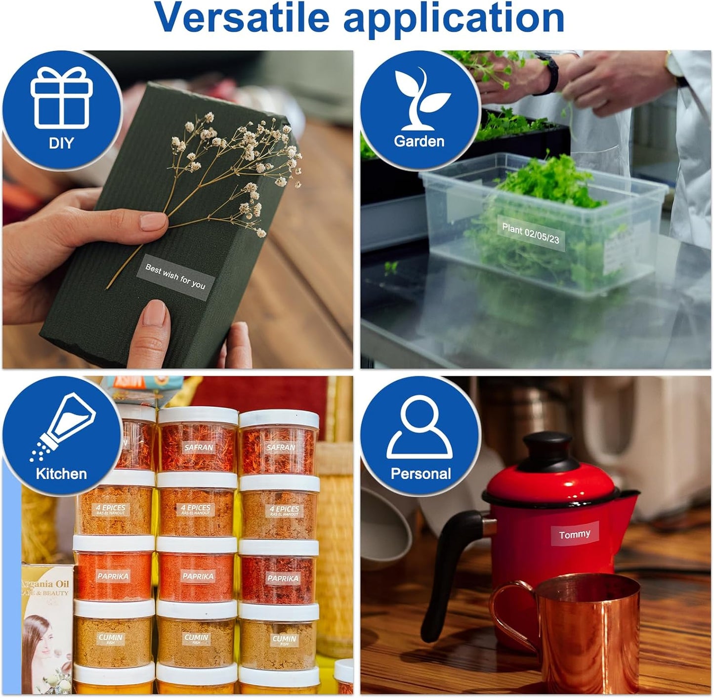 Labelife 18mm Label Tape White on Clear 3/4" Replace for Brother P Touch TZe TZ Tape 18mm 0.7 Laminated Clear TZe-145 TZe145 TZ145 Compatible with Ptouch PTD600 PTD400AD PT1880 Label Maker, 4-Pack