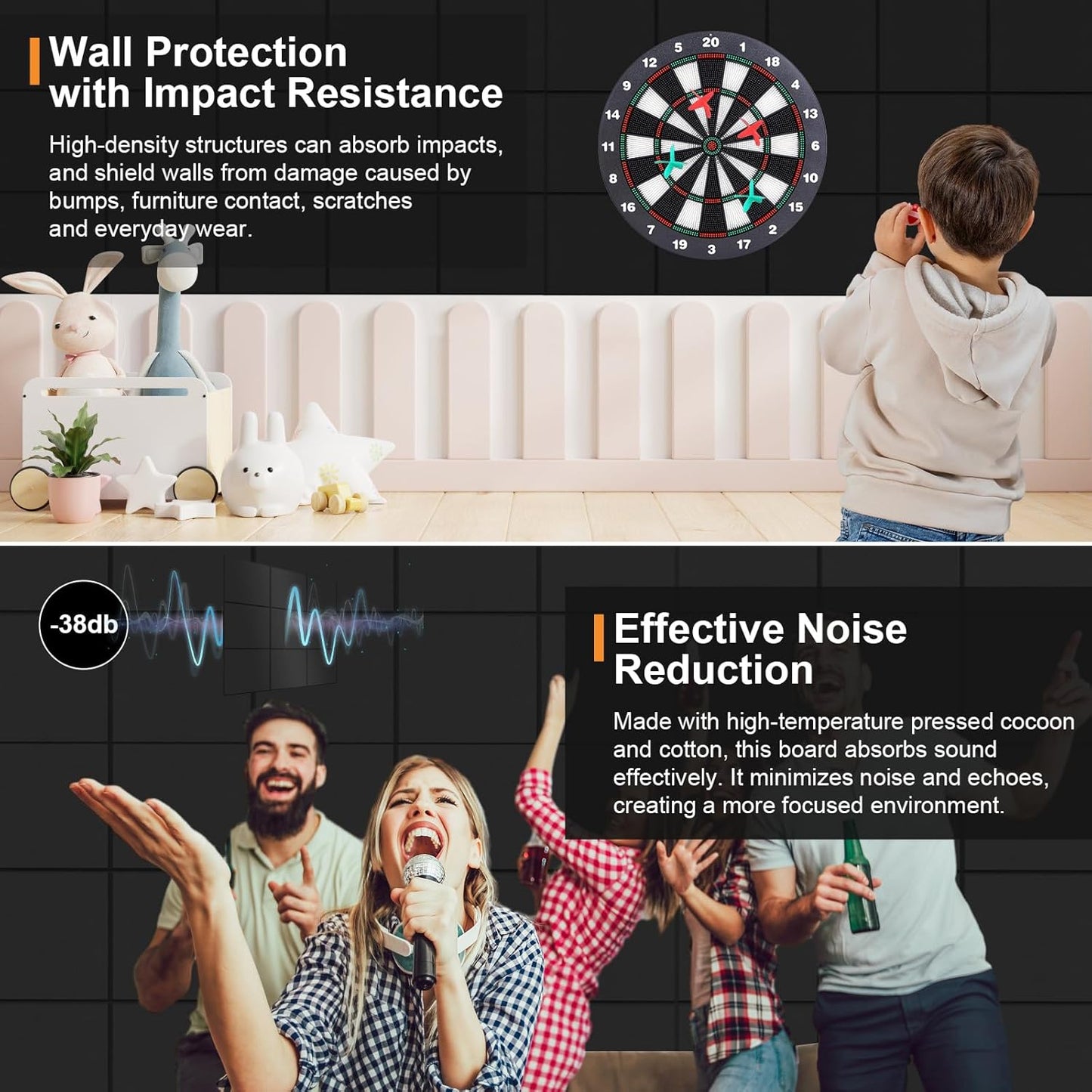 8 Pack 24"x48" Cork Boards for Walls, 89 Pcs Felt Cork Board Bulletin Board Kit with 40 Double-Sided Tapes, 30 Pushpins, 5 Clip Push Pins & 5 Push Pin Hooks, Wall Tile Vision Board for Office Home